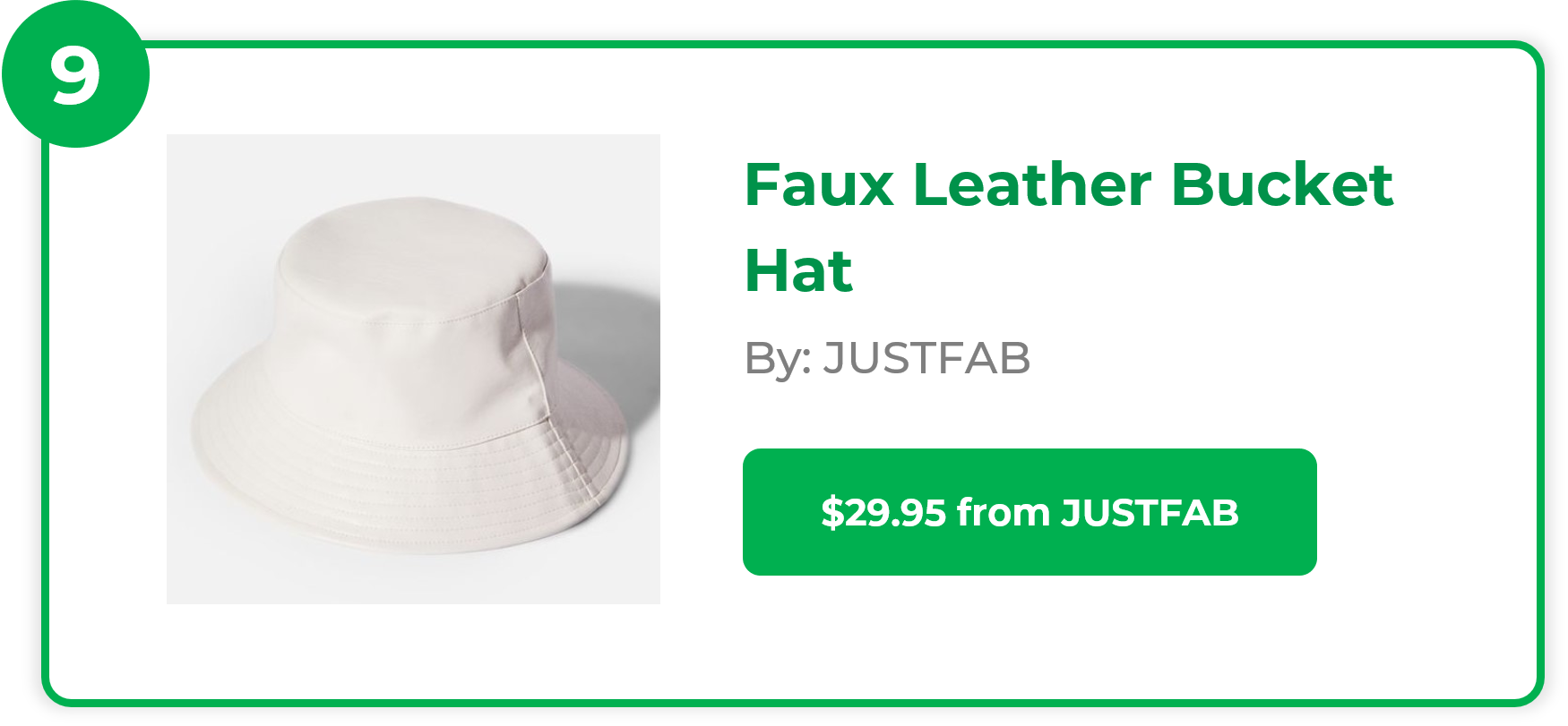 Faux Leather Bucket Hat - JUSTFAB
