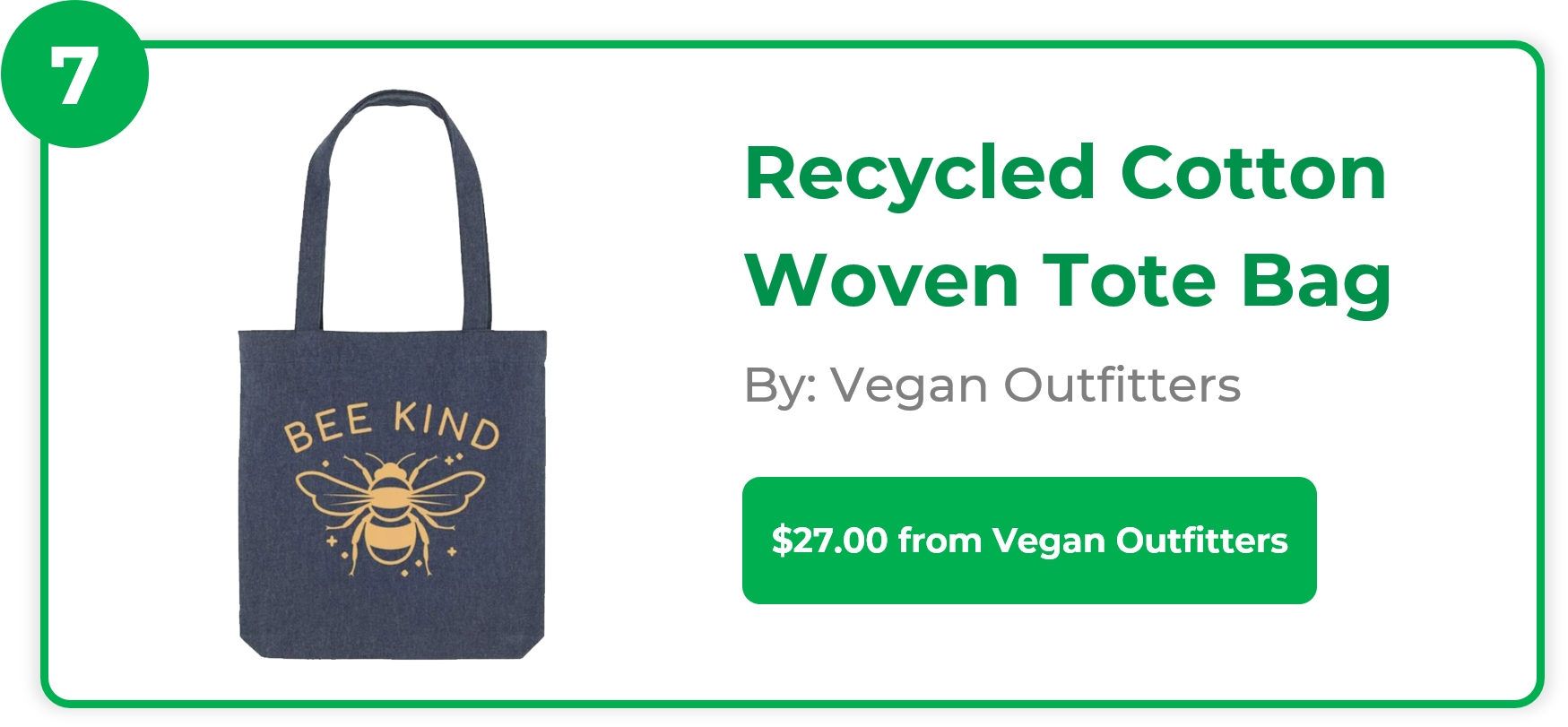 Recycled Cotton Woven Tote Bag - Vegan Outfitters